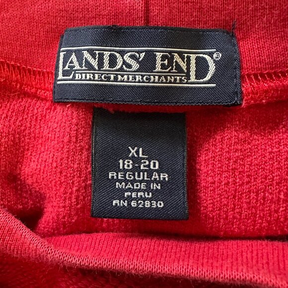 Lands’ End women’s size XL cotton blend red long sleeve cozy sweatshirt pullover - Picture 3 of 6